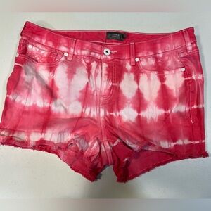 Torrid Women's Pink and White Tie-Dye Jean Shorts size 16